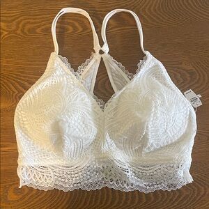 Maurices White Lace Bralette with Racerback Detail